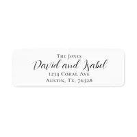 Family Name and Couple Names Return Address Label