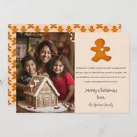 Simple Minimal Gingerbread Man Fun Photo Christmas Holiday Card