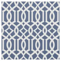 Trellis Lattice Navy Blue Elegant Pattern Fabric