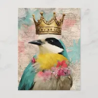 Bird in a Crown Collage Postcard