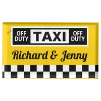 New York Yellow Taxi Cab Checkerboard Place Card Holder