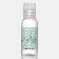 Honeycomb Teal Monogram Hand Sanitizer