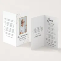 Fall Oak Leaves Funeral Service Memorial Prayer Business Card