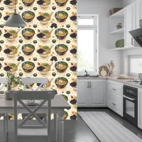 Ramen Pattern Illustration Kitchen Peel And Stick Wallpaper