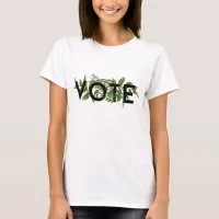 Vintage Greenery Floral Elegant Feminine Go Vote T-Shirt