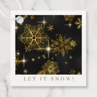 Prettiest Snowflakes Pattern Gold/Black ID846 Favor Tags