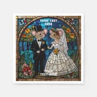 Cute Mouse Wedding Couple  Napkins