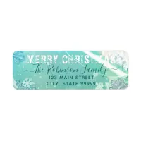 Winter Snowflakes Merry Christmas Peel Off Look Label