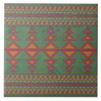 Southwest Sagebrush Green Geometric Design Ceramic Tile