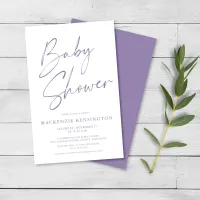 Budget Purple Lavender Script Baby Shower FLYER