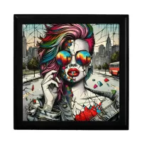 Grunge Art | Fractured Woman Abstract Gift Box