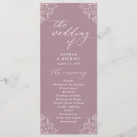 Elegant Mauve Vintage Classic Wedding Programs