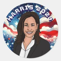 Vote for Kamala Harris 2024 Classic Round Sticker