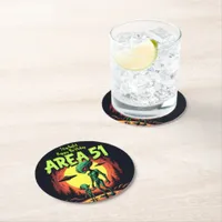 Extraterrestrial Beings Appear Near Area 51 Round Paper Coaster