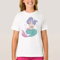 Cute Mermaid With Purple Hair T-Shirt