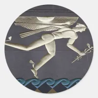 Hermes - Herald of the Greek Gods in NYC Classic Round Sticker