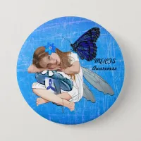ME/CFS Angel Fairy Girl Awareness Ribbon Pinback Button