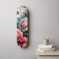 Timeless Rose Floral Charm Skateboard