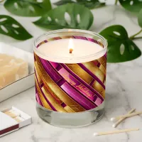 Magenta Gold Christmas Pattern#28 ID1009 Scented Candle