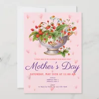 Preppy Berry First Mother's Day Wild Strawberry Invitation