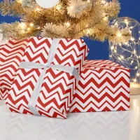 Red Mint Zig Zag Stripe Wrapping Paper