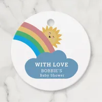 Cute Thank You Baby Shower Rainbow & Sun Elegant Favor Tags