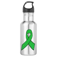 Faux Green Glitter Lyme Disease Ribbon Water Bottle