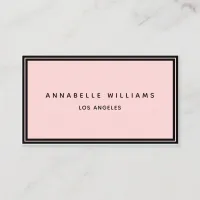 Minimalist Elegant Boutique Black Pink Business Card