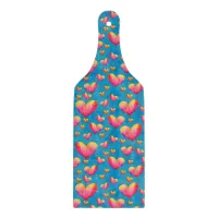 Multicolored Watercolor Hearts Cutting Board