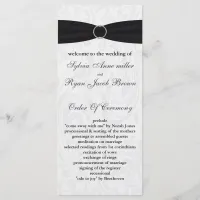 damask black Wedding program