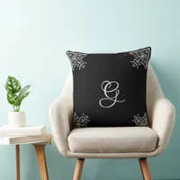 Bold Black and White Vintage Personalized  Throw Pillow