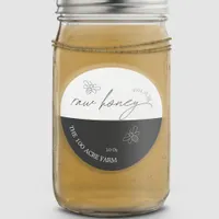 Black & White Modern Apiary Raw Honey Classic Round Sticker