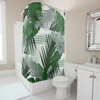 Abstract tropical flower botanical shower curtain