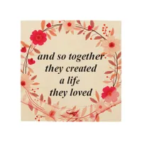 Creating a life together wood wall art