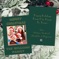 Green & Gold Family Photo | Your House To Ours Holiday Card