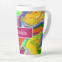 Personalized Electricity Marble Fluid Art   Latte Mug