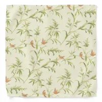 Delicate Greenery Cream n Blush Botanical Pattern Bandana