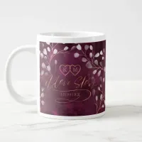 Watercolor Snowdrops Wedding Plum/Copper ID726 Giant Coffee Mug