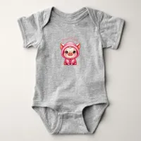 Cute Baby Pig Cartoon Baby Bodysuit