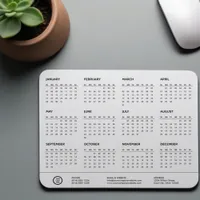 White Customizable Company Logo Swag 2024 Calendar Mouse Pad