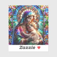 Virgin Mary and Baby Jesus Stained Glass Sticker