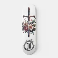 *~* AP88 Fire Medieval Sword Floral Floral Skateboard