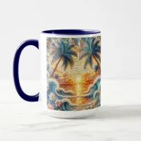 Magical Mosaic Tropical Ocean Sunset  Mug