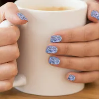 Elegant ice blue mosaic, modern minx nail art