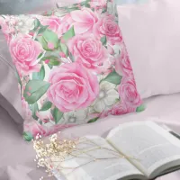 Rose Garden Pattern Pink ID764 Throw Pillow