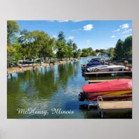 McHenry, Illinois River Walkway on the Fox River  Poster