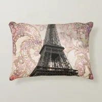 Floral Eiffel Tower Accent Pillow