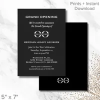 Black Grand Opening Invitation with Logo