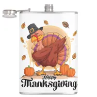 Happy Thanksgiving Typography Flask