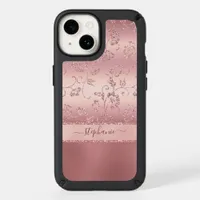 Rose Gold Blush Glam Glitter Chic Floral Speck iPhone 14 Case